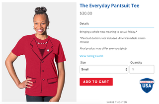 Illustration for article titled Hillary Clinton is Selling Pantsuit Tees and 'Shattered Glass' Tumblers